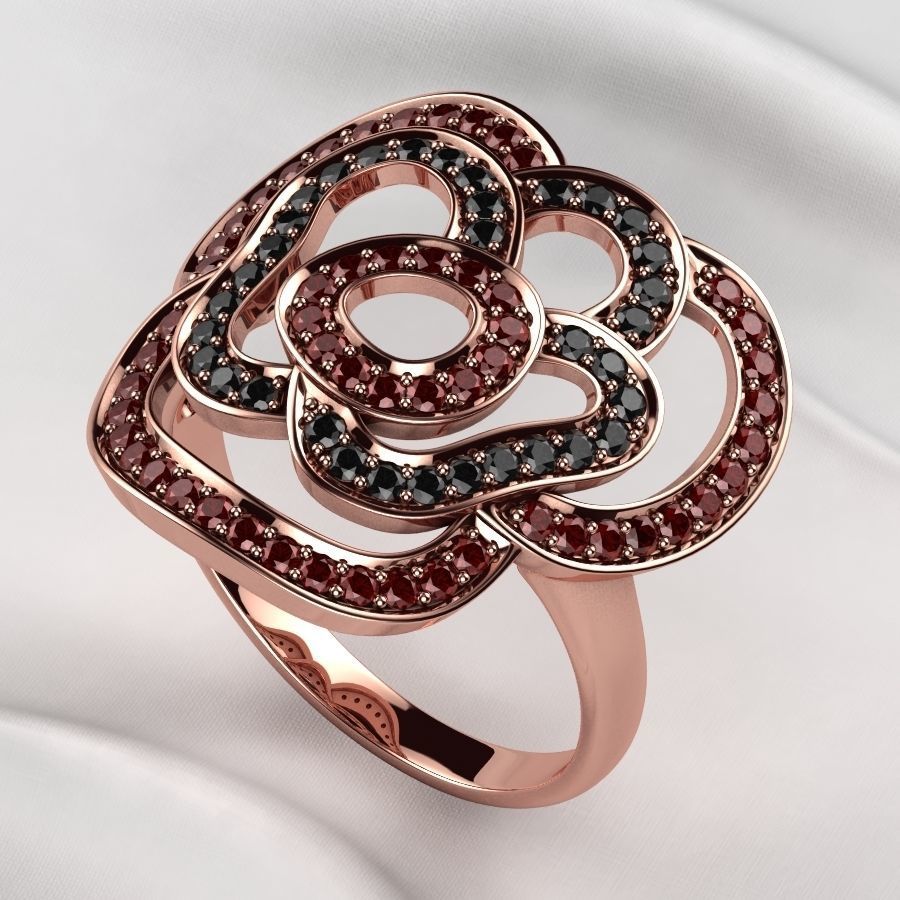 Rose Gold Ring 3D print model_2