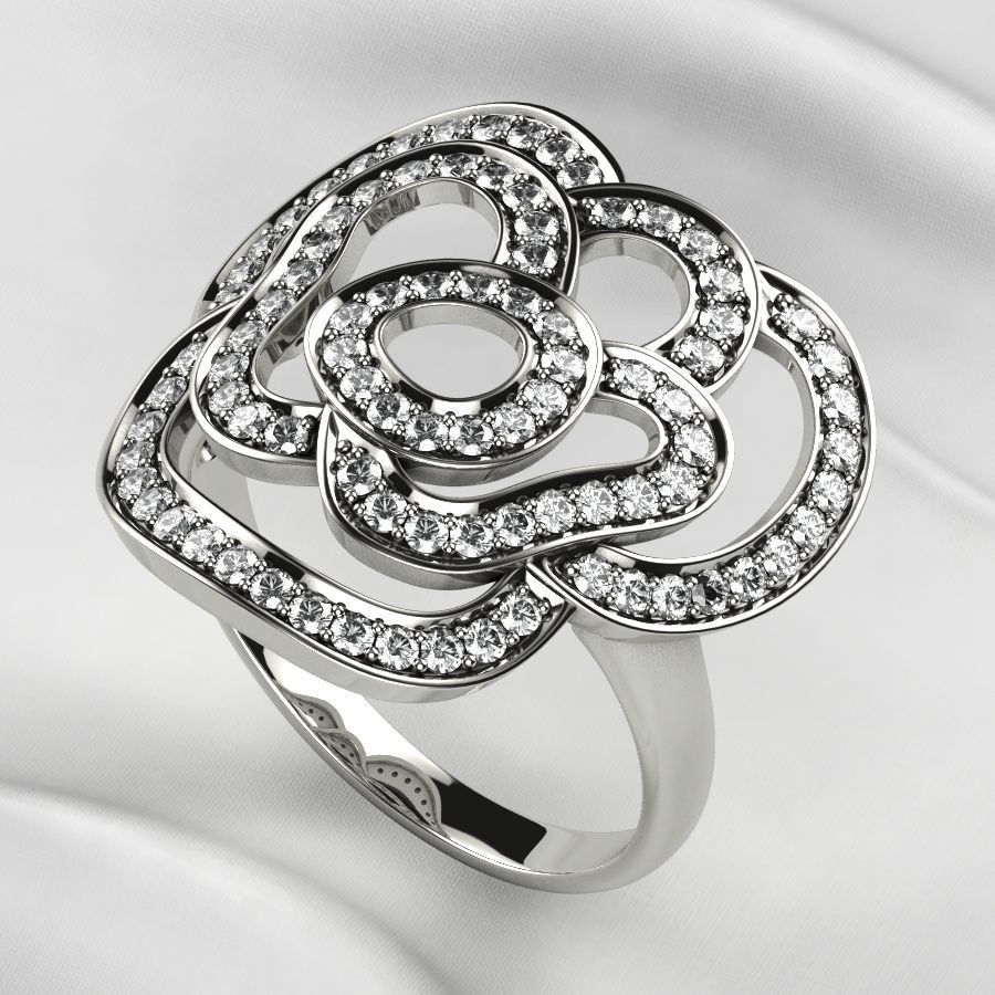 Rose Gold Ring 3D print model_12