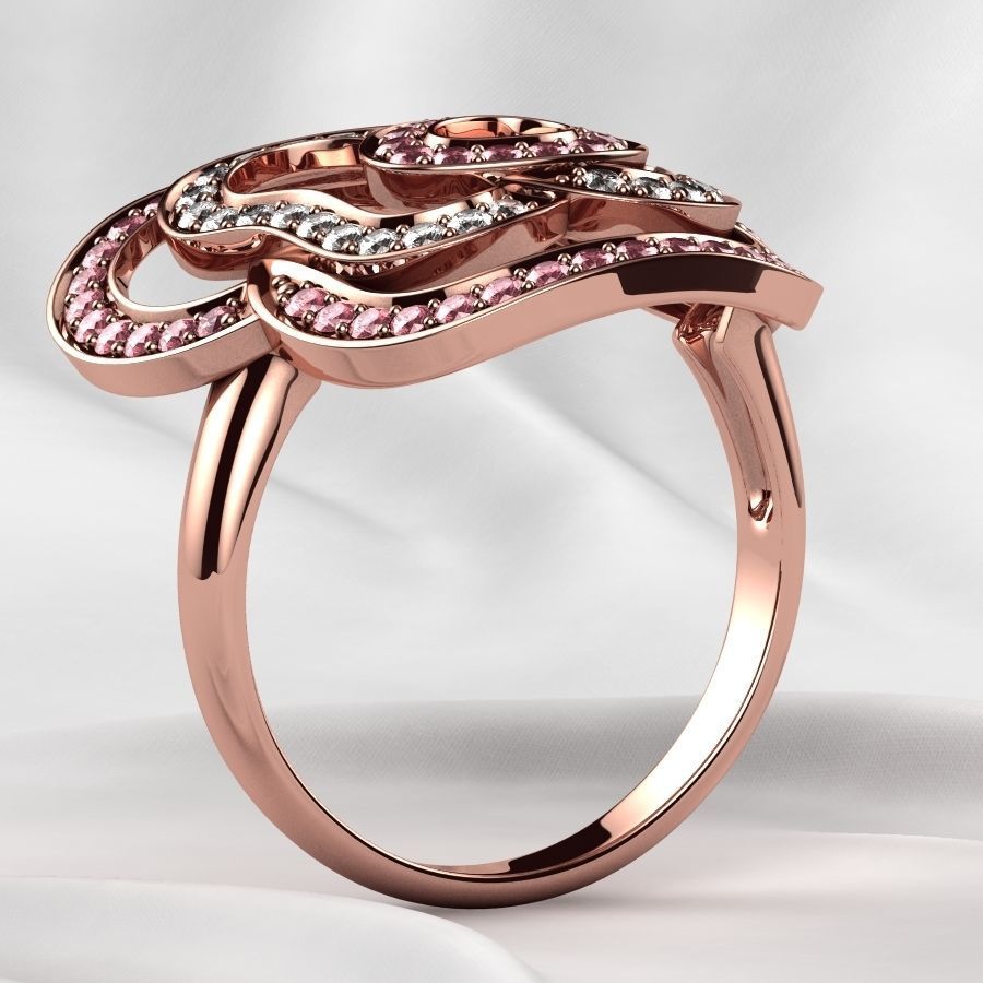Rose Gold Ring 3D print model_26
