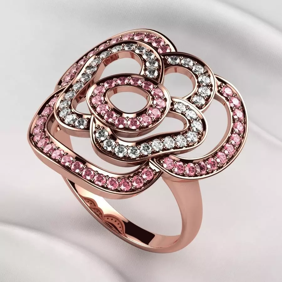 Rose Gold Ring 3D print model_0
