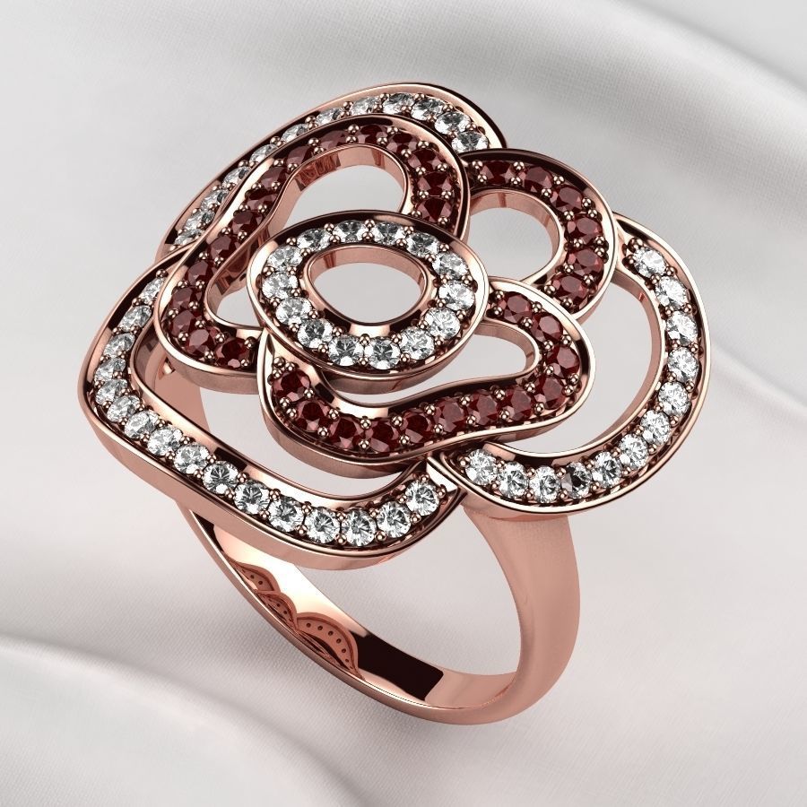 Rose Gold Ring 3D print model_3