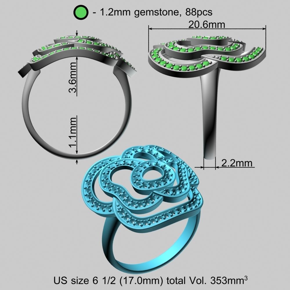 Rose Gold Ring 3D print model_28