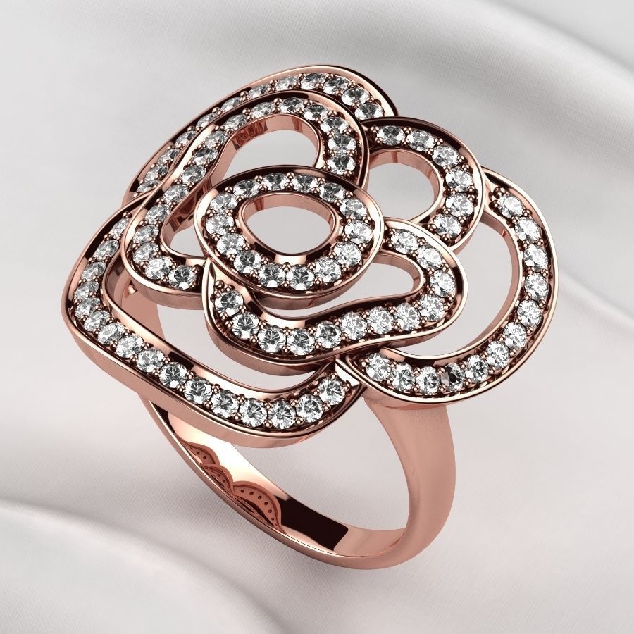 Rose Gold Ring 3D print model_4