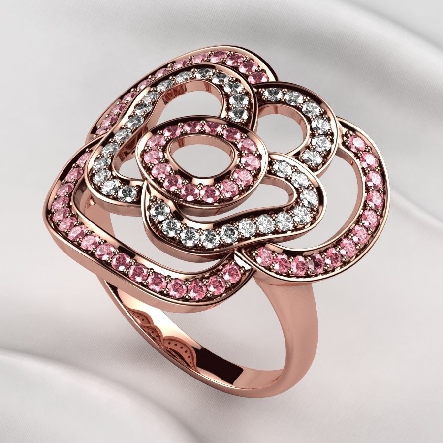 Rose Gold Ring 3D print model_1