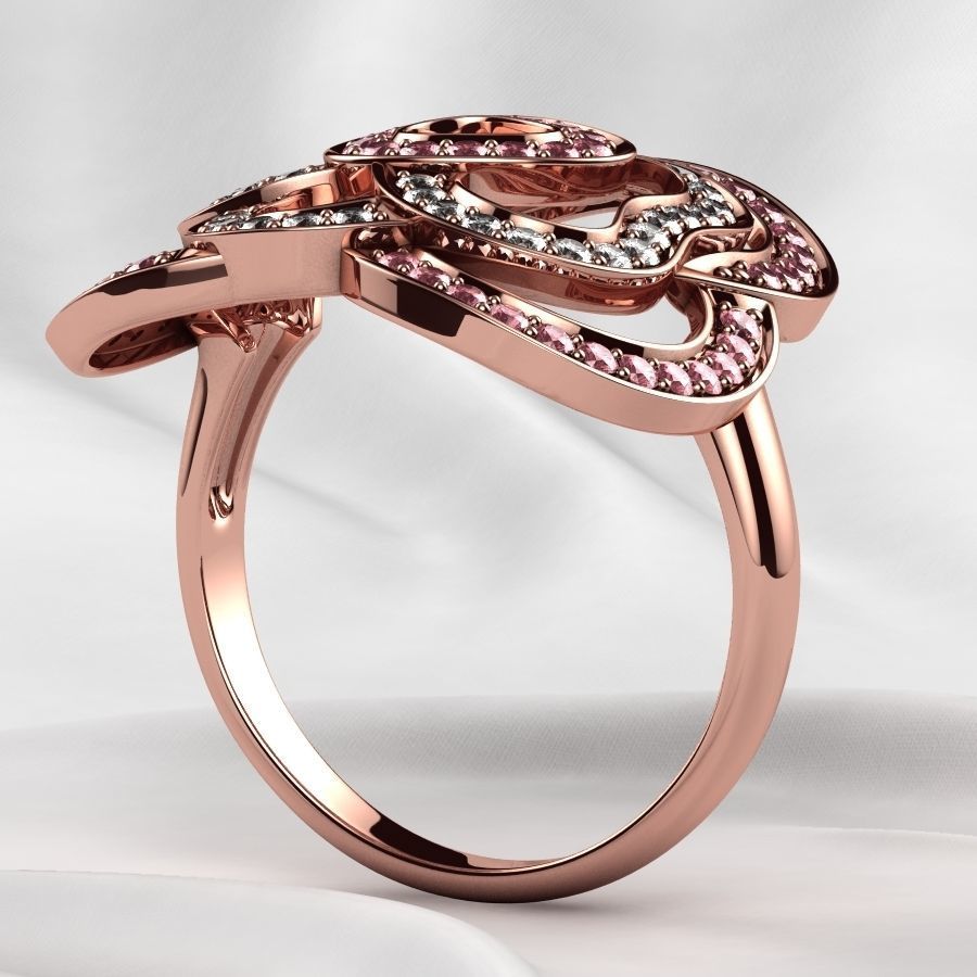 Rose Gold Ring 3D print model_22
