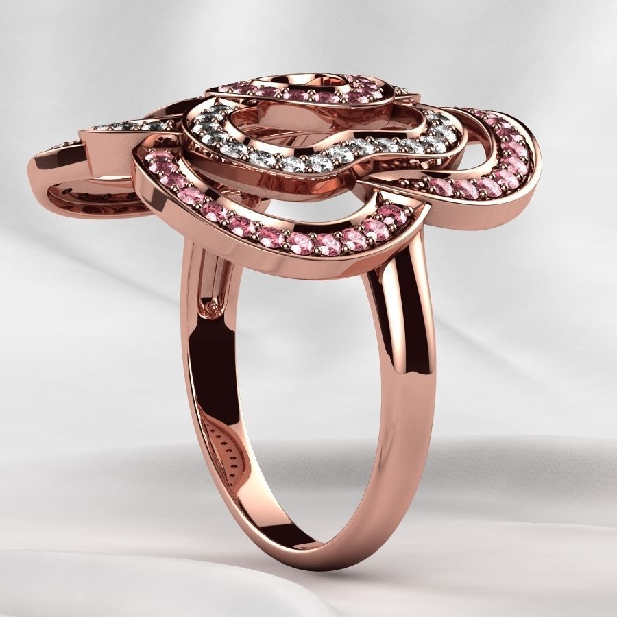 Rose Gold Ring 3D print model_23