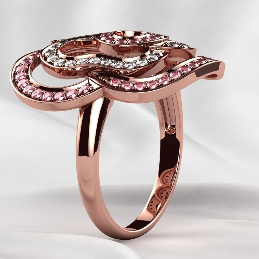 Rose Gold Ring 3D print model_25
