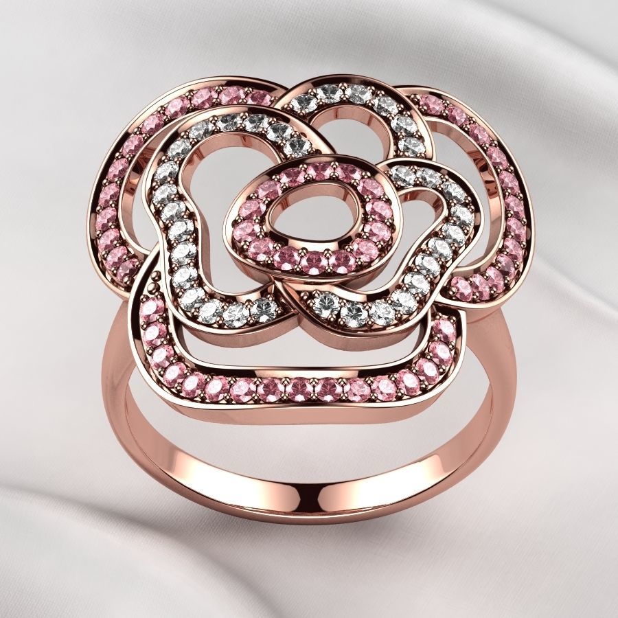 Rose Gold Ring 3D print model_13
