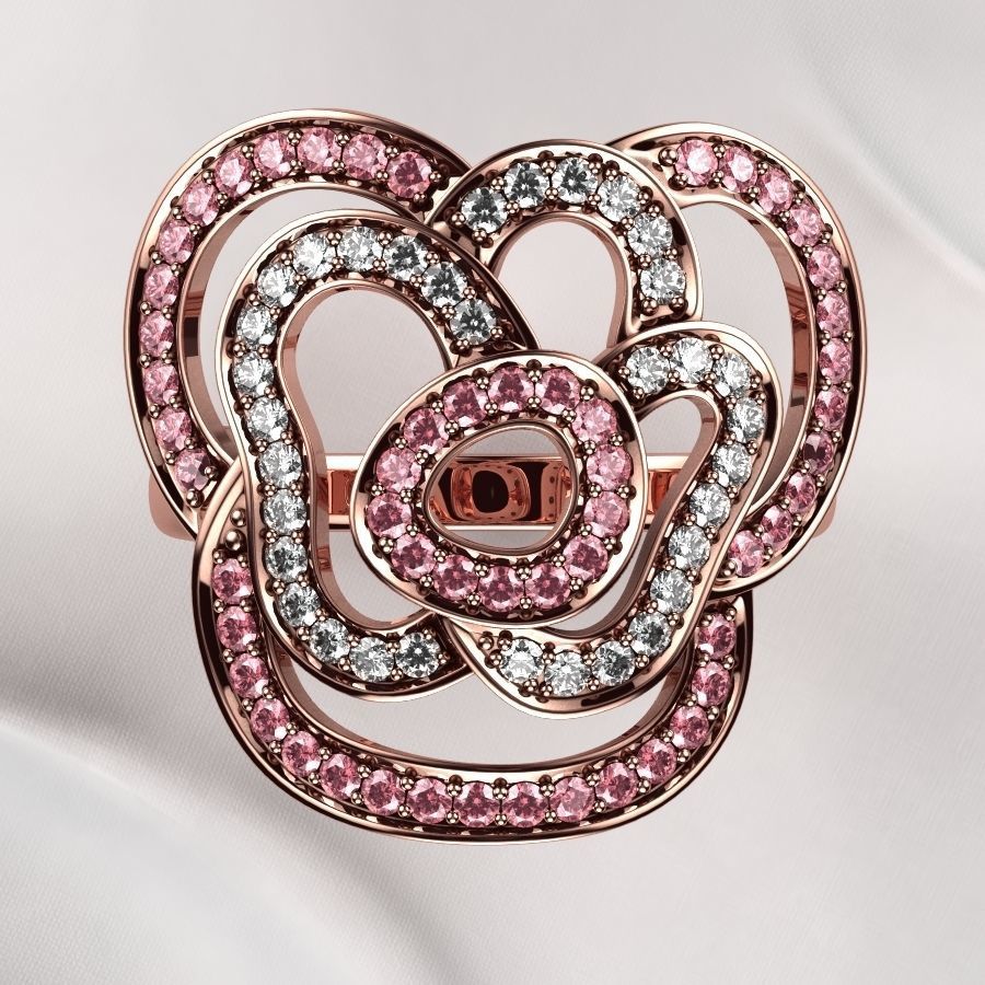 Rose Gold Ring 3D print model_14