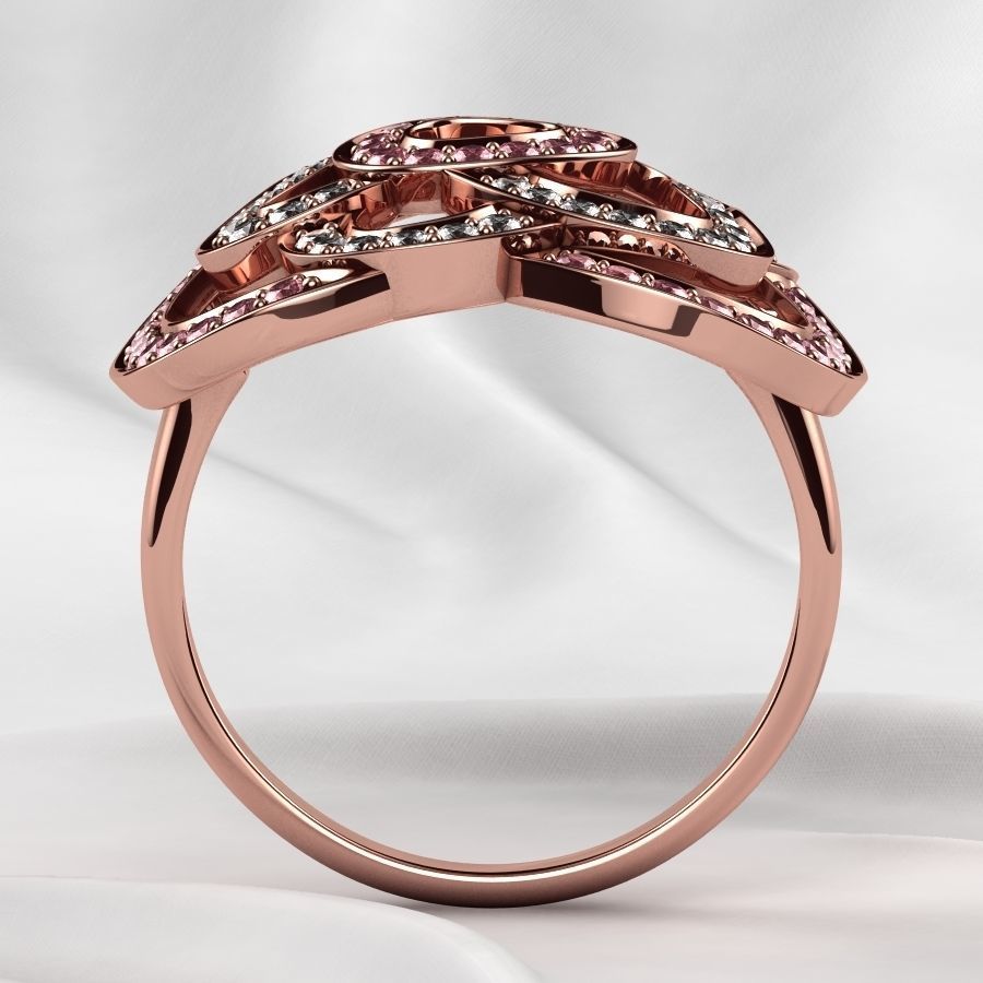 Rose Gold Ring 3D print model_21