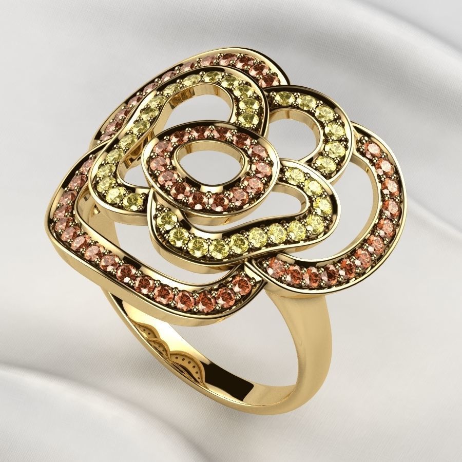 Rose Gold Ring 3D print model_7