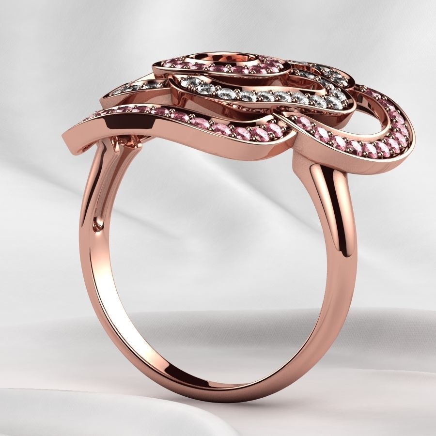 Rose Gold Ring 3D print model_16