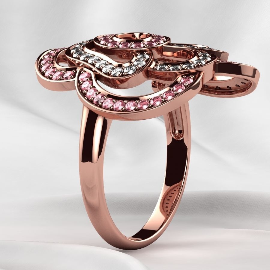 Rose Gold Ring 3D print model_19