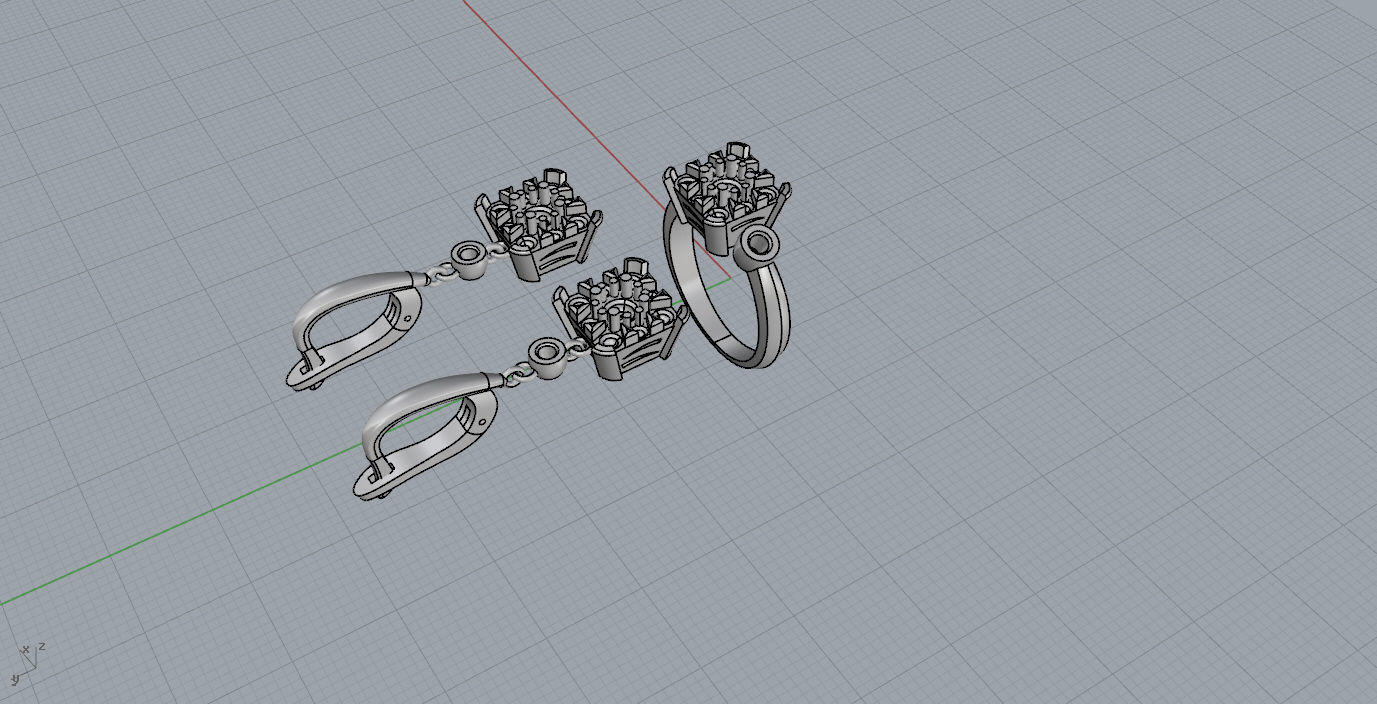 Ring and Earrings  3D print model_18