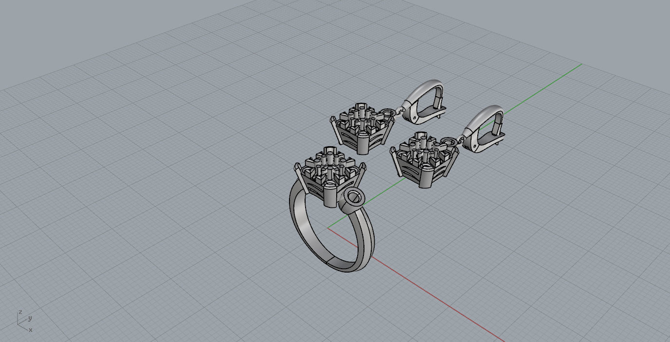 Ring and Earrings  3D print model_20