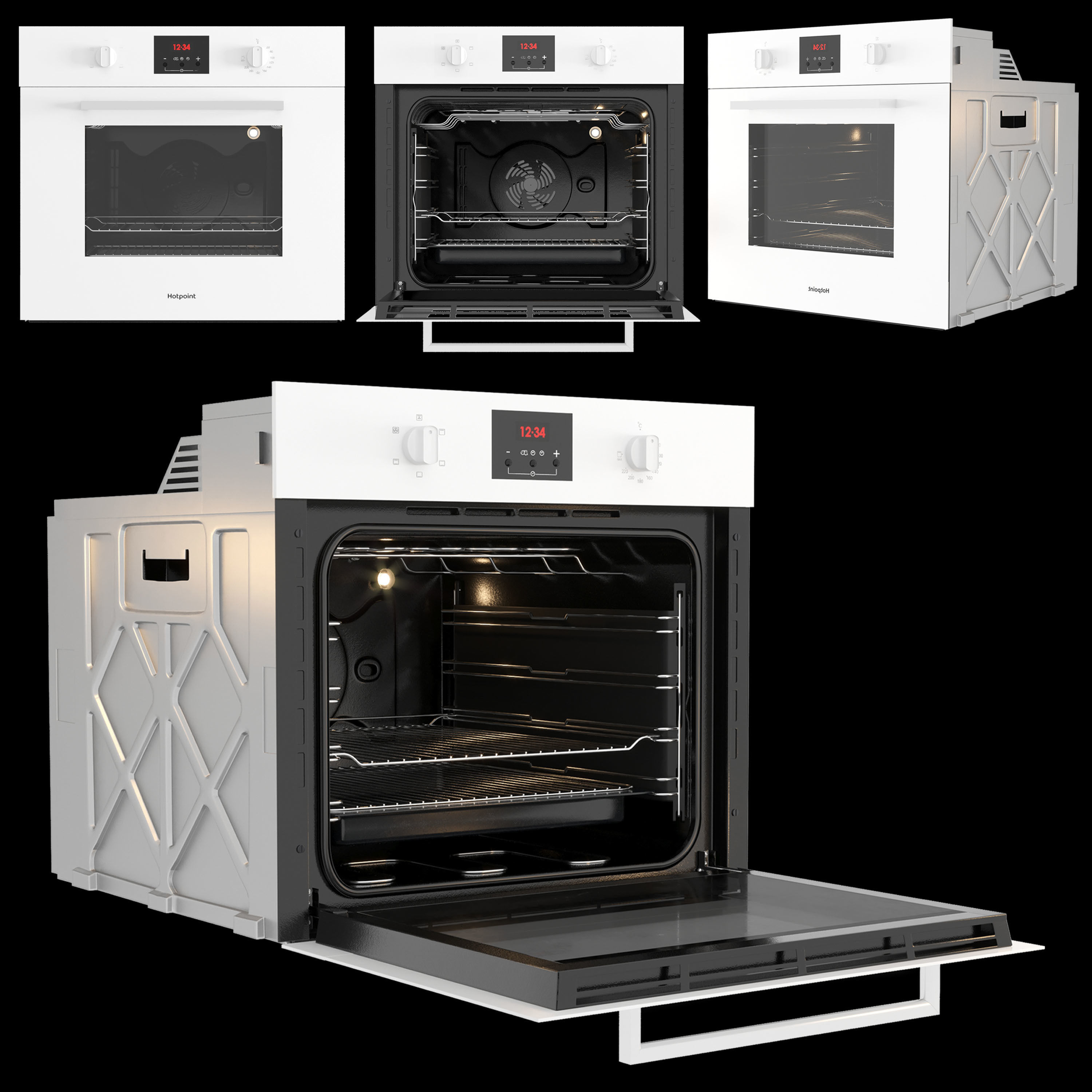 Hotpoint oven Low-poly 3D model_1