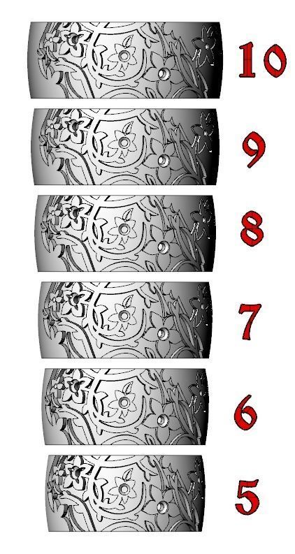 Elegant ring with diamonds and flowers 556 3D print model_12