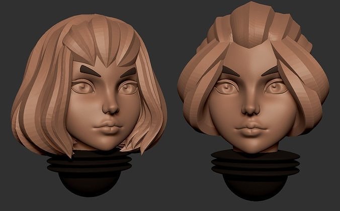 Anime set of Space nuns alternative heads  3D print model