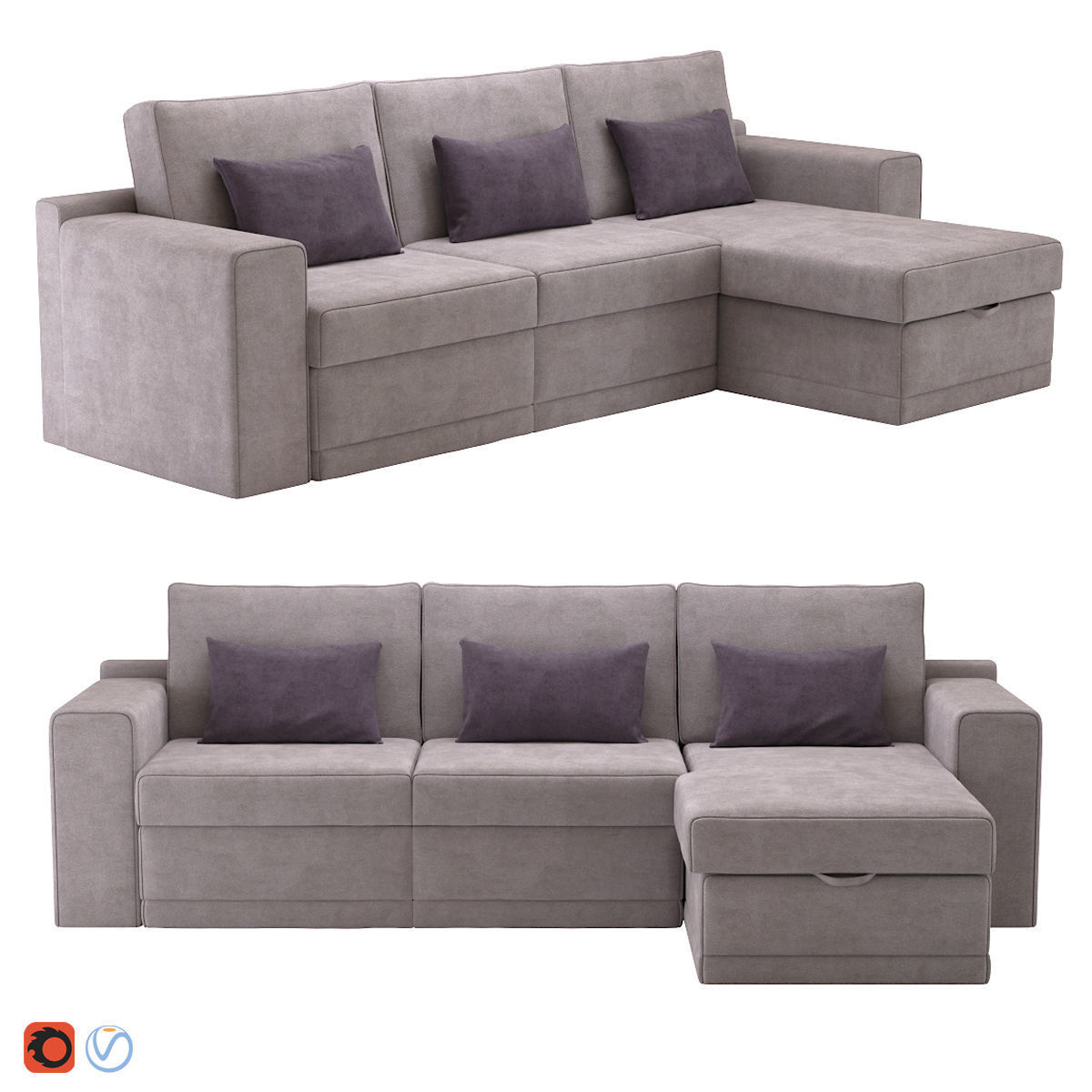 Corner Sofa Berlin 3D model_0