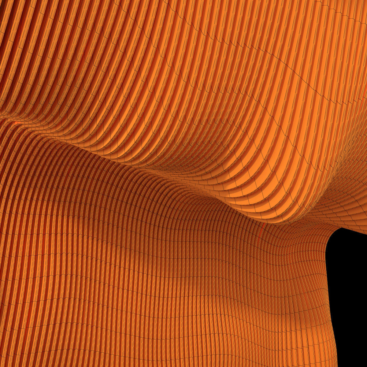 Parametric Big wall n1 part hall 3D model_13