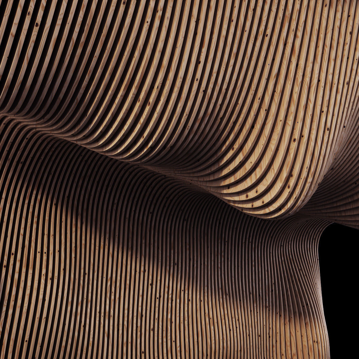 Parametric Big wall n1 part hall 3D model_3