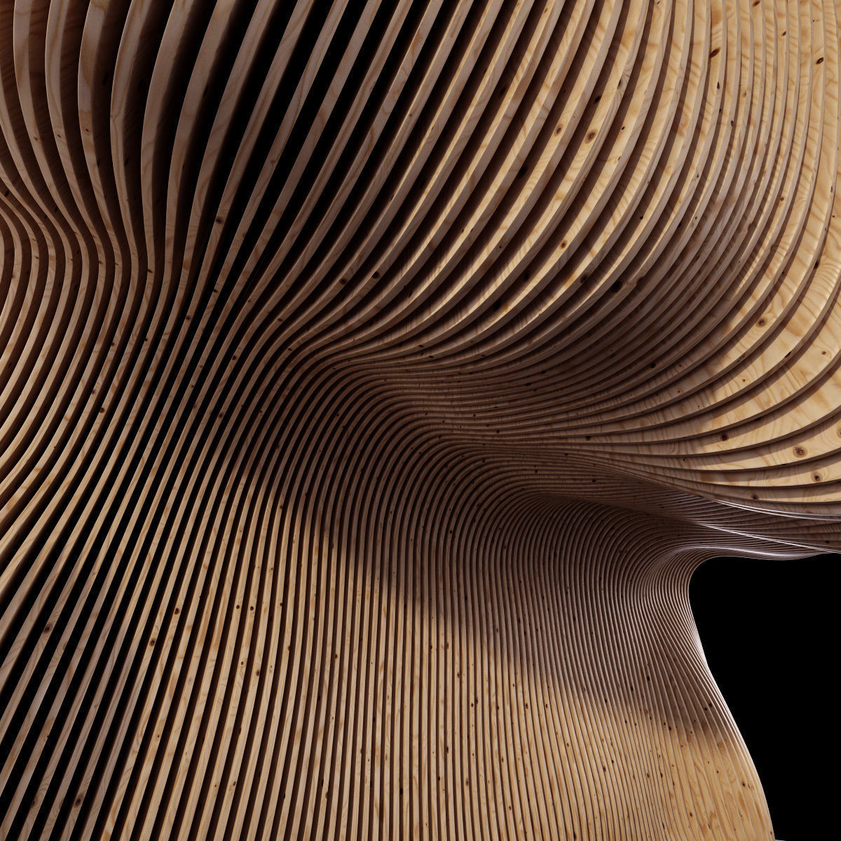 Parametric Big wall n1 part hall 3D model_5