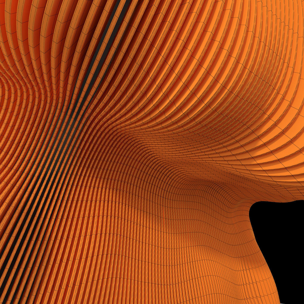 Parametric Big wall n1 part hall 3D model_16