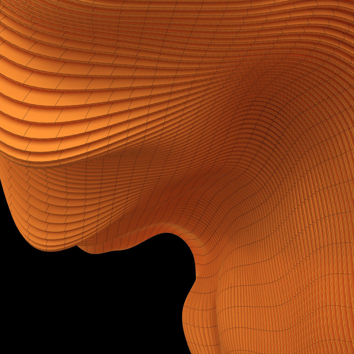 Parametric Big wall n1 part hall 3D model_14