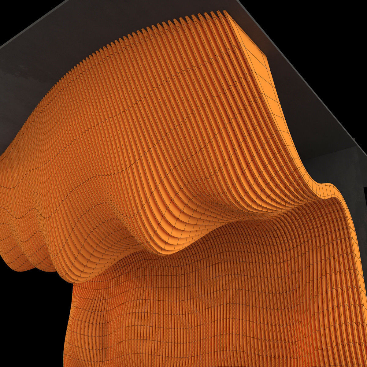 Parametric Big wall n1 part hall 3D model_18