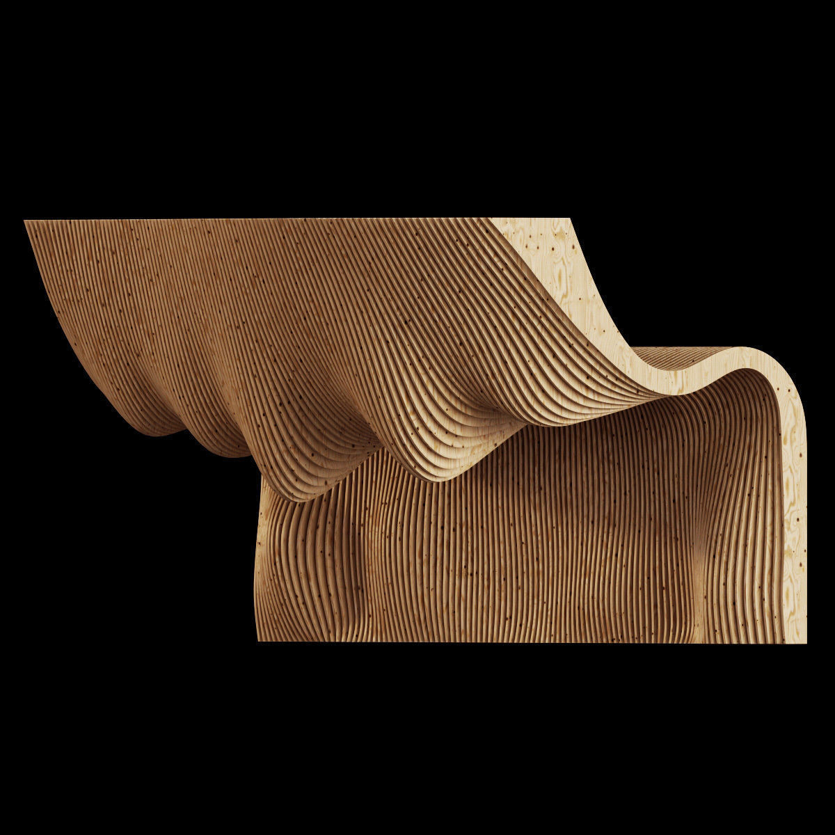 Parametric Big wall n1 part hall 3D model_8