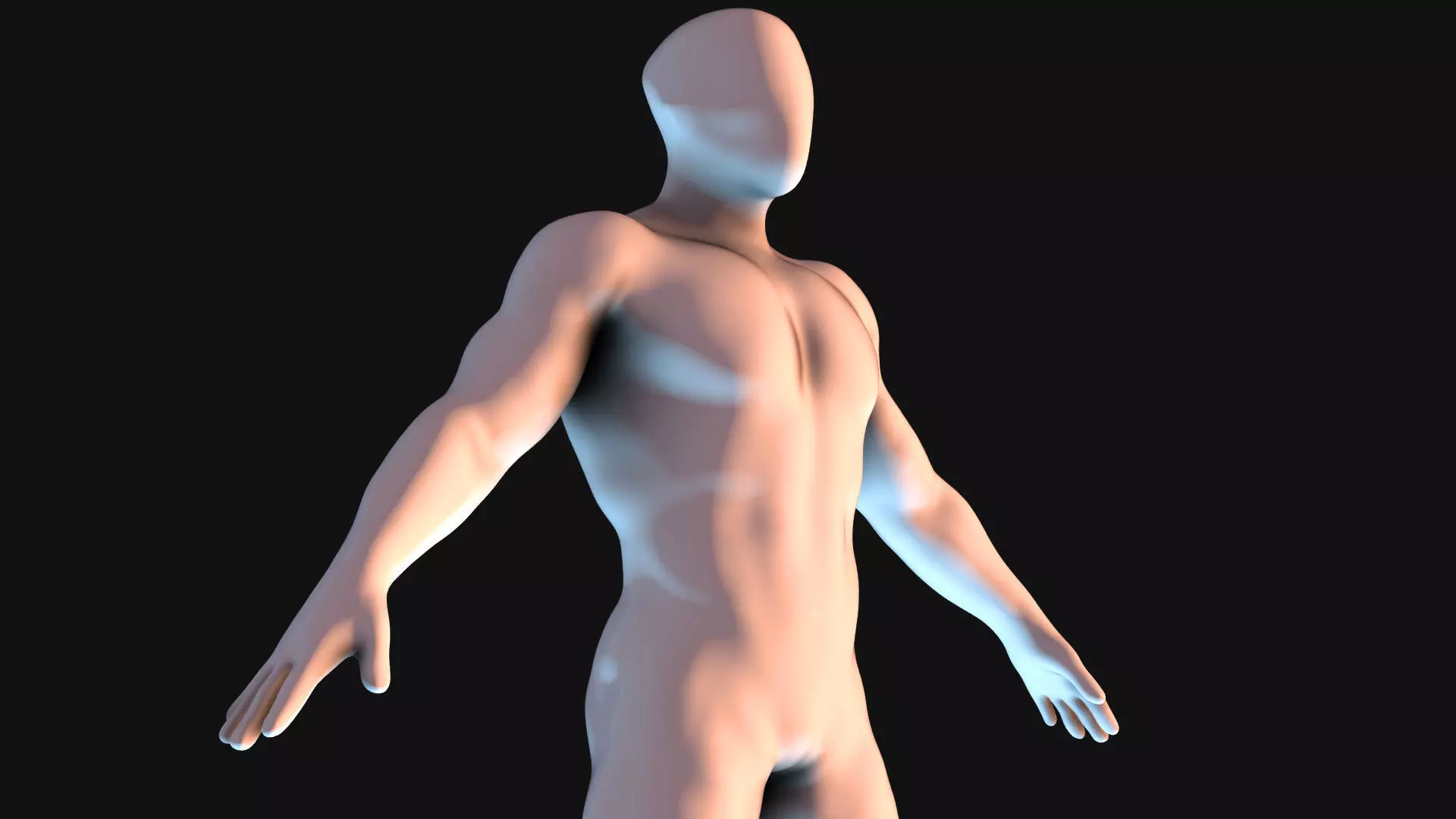 Faceless BaseMesh Man 3D model_0