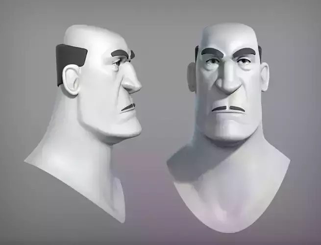 Cartoon male character Carlo base mesh