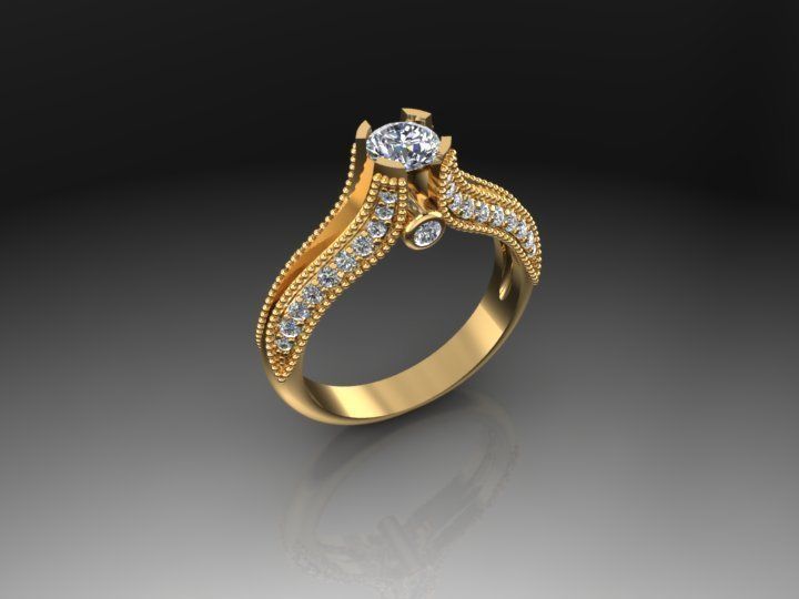  Engagement ring N - 196 3D print model_1