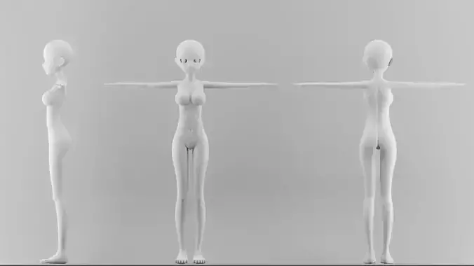 Anime Girl Character Template 3D model
