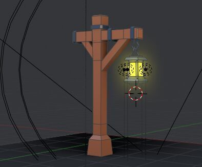 Cartoon Street Lamp Post Low-poly 3D model_11