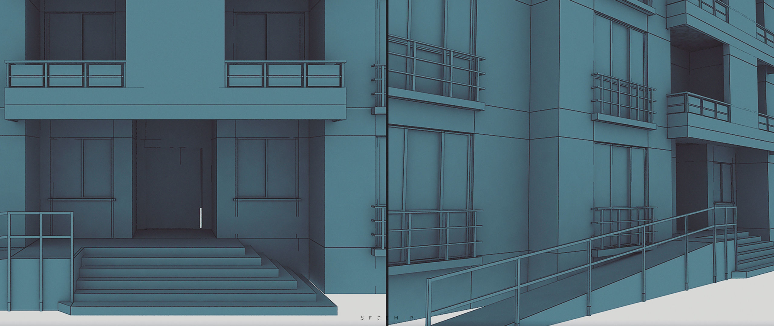 Apartment Project  Low-poly 3D model_4