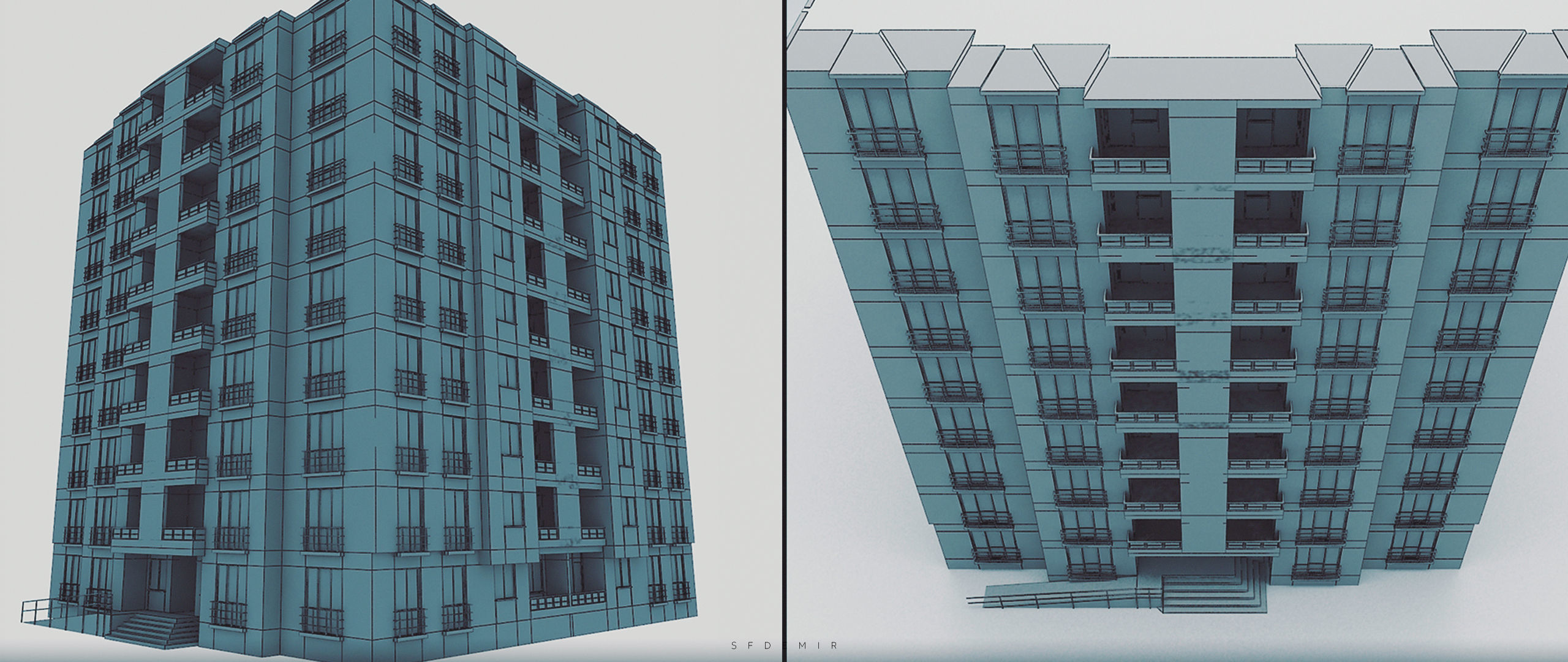 Apartment Project  Low-poly 3D model_3
