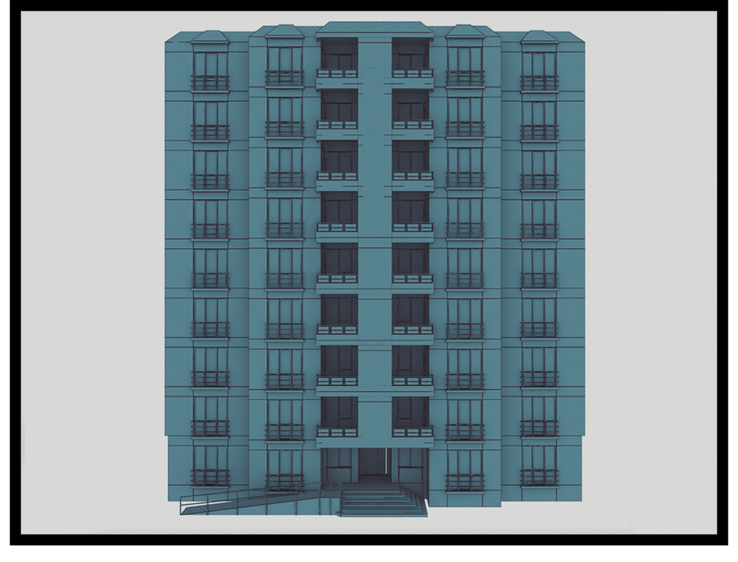 Apartment Project  Low-poly 3D model_1