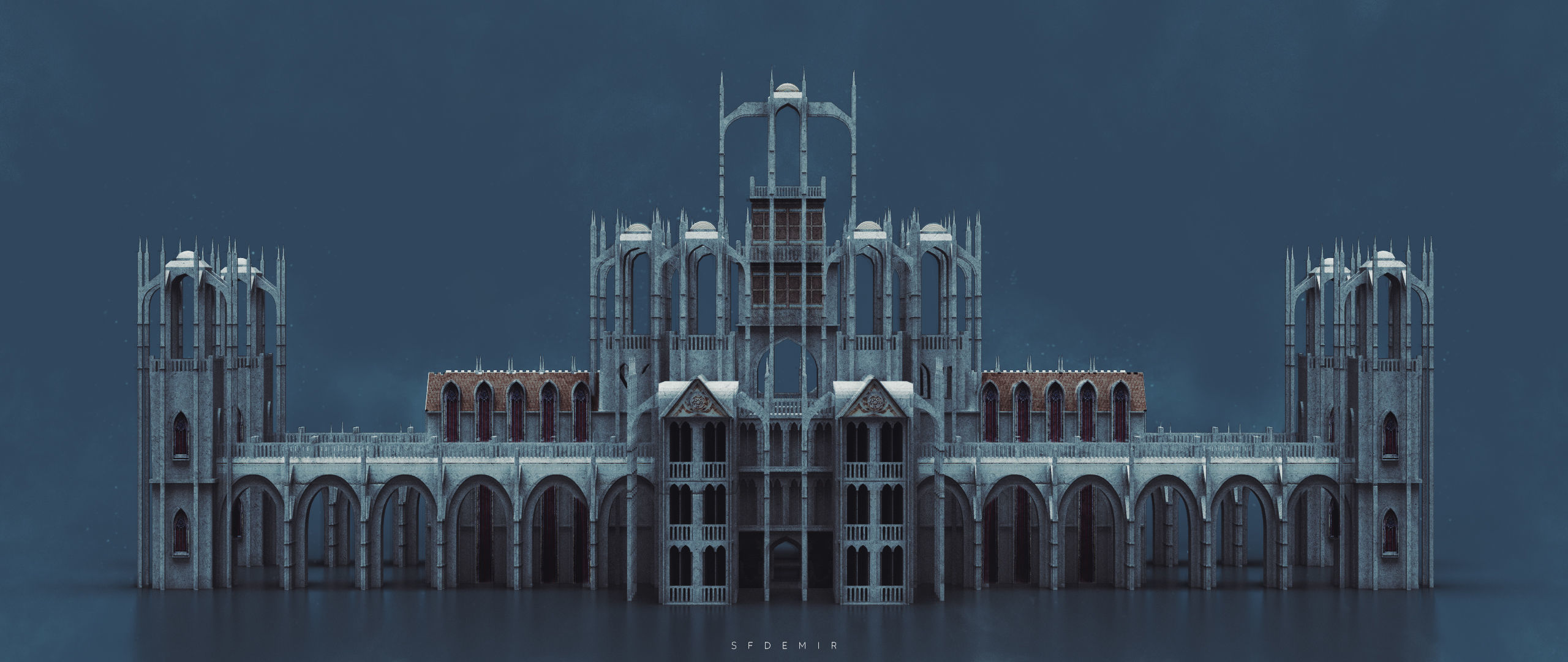 Gondor Catedral Low-poly 3D model_6