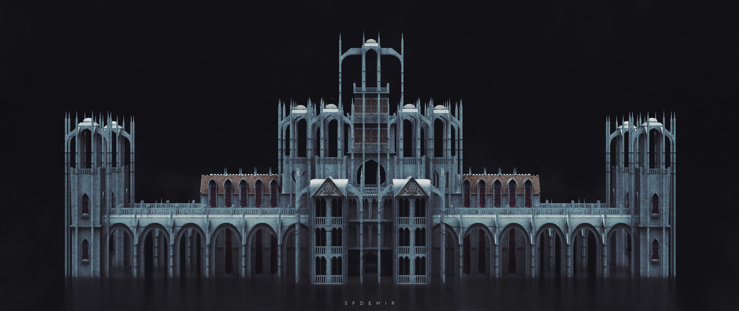 Gondor Catedral Low-poly 3D model_2