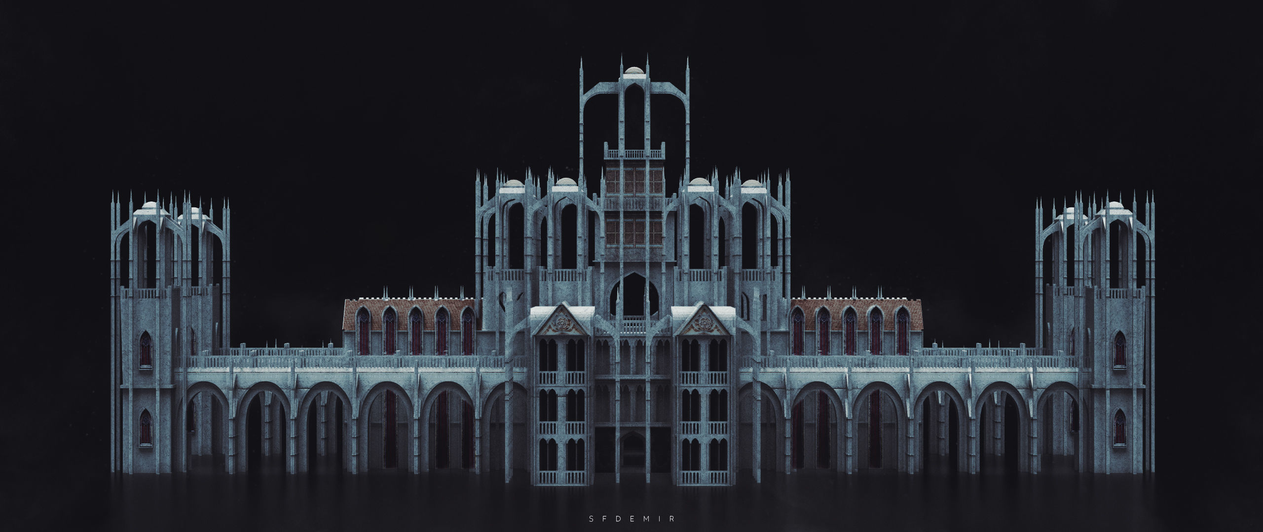 Gondor Catedral Low-poly 3D model_5