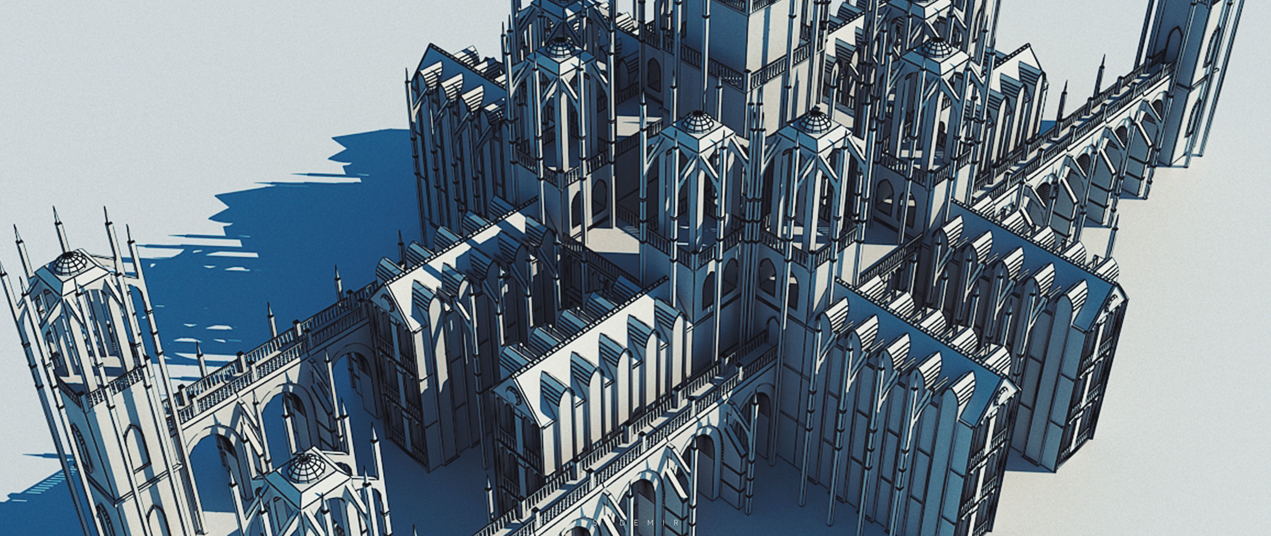 Gondor Catedral Low-poly 3D model_8