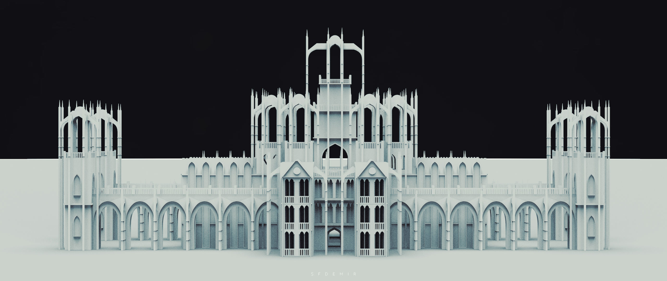 Gondor Catedral Low-poly 3D model_3