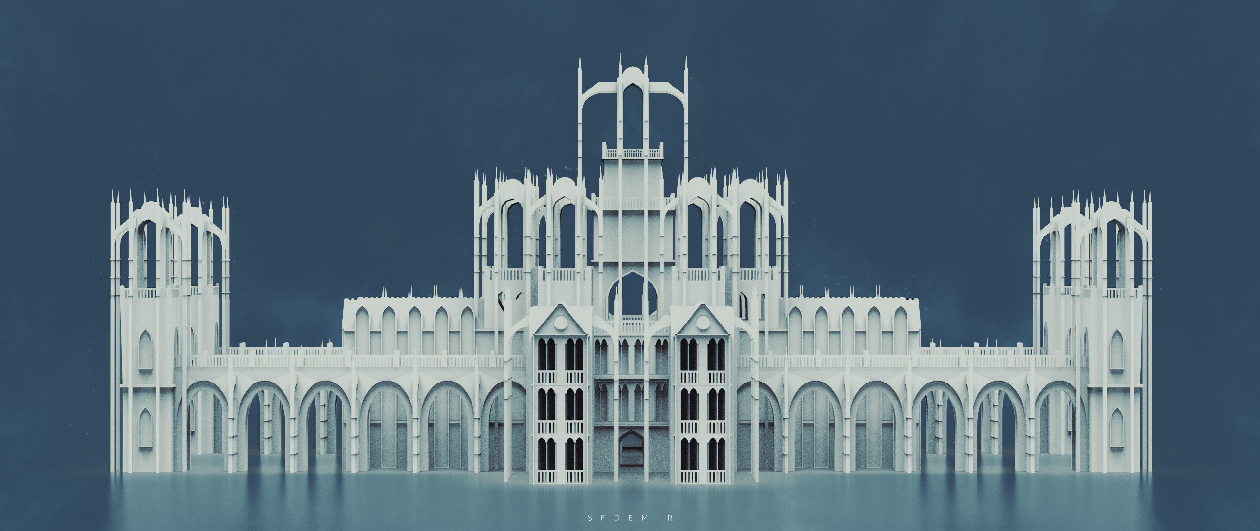 Gondor Catedral Low-poly 3D model_7