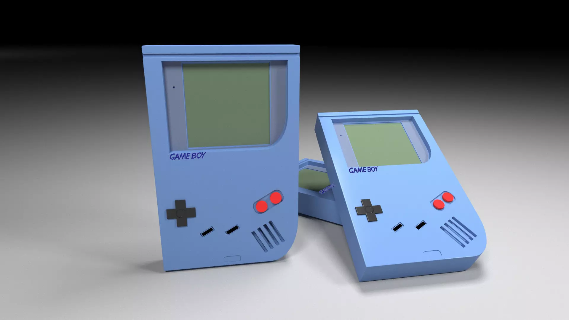 Gameboy Atari Tetris Low-poly 3D model_0