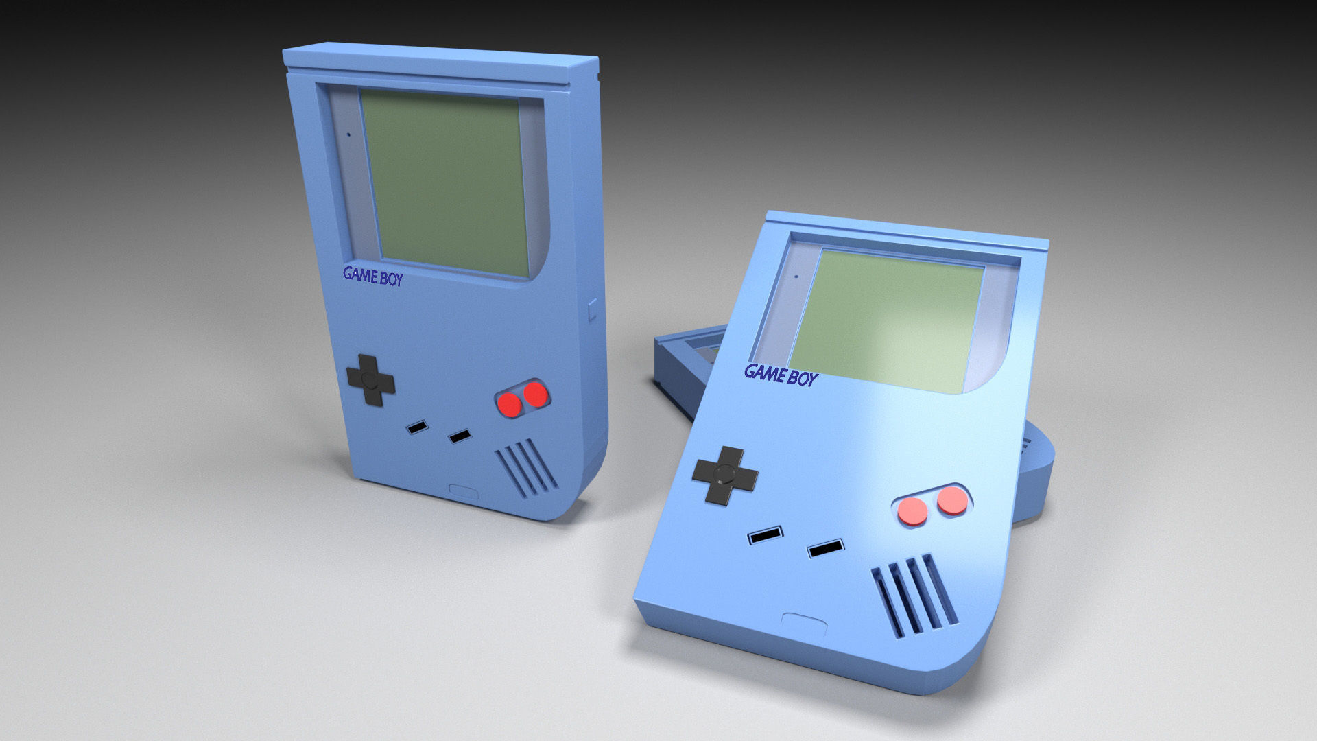 Gameboy Atari Tetris Low-poly 3D model_4