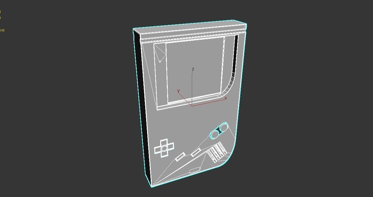 Gameboy Atari Tetris Low-poly 3D model_5