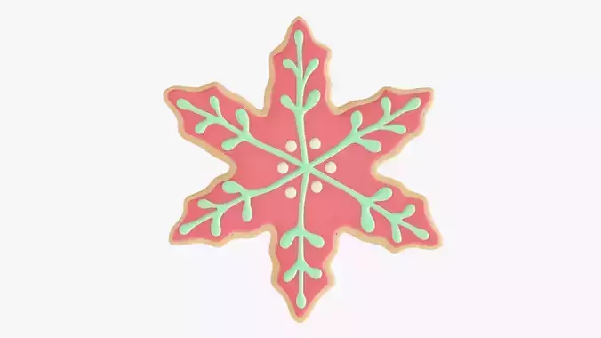 Cookie snowflake Christmas 3D model