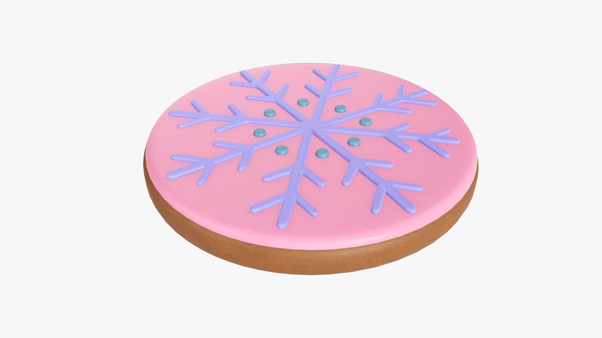 Cookie snowflake Christmas 02 3D model_2