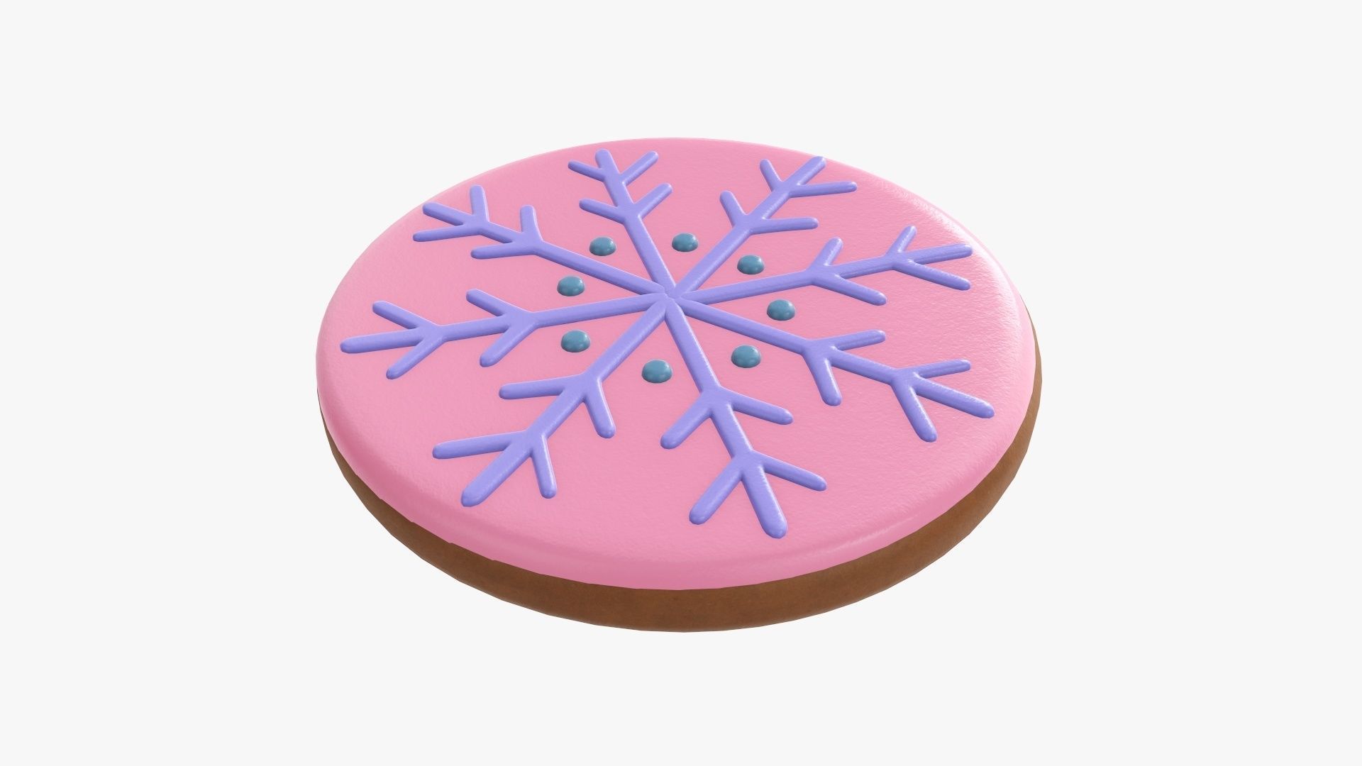 Cookie snowflake Christmas 02 3D model_1